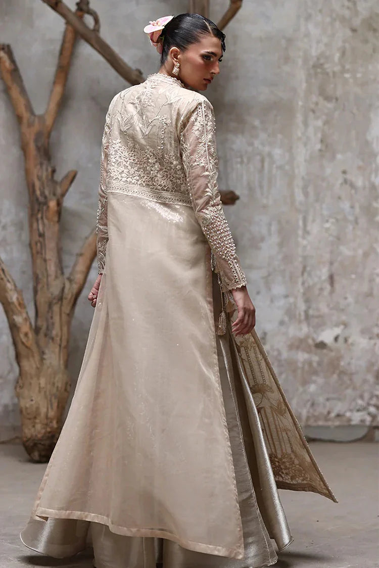 Picture of Threads & Motifs - Embroidered Jacket With Gharara - 9640 - Available at Raja Sahib