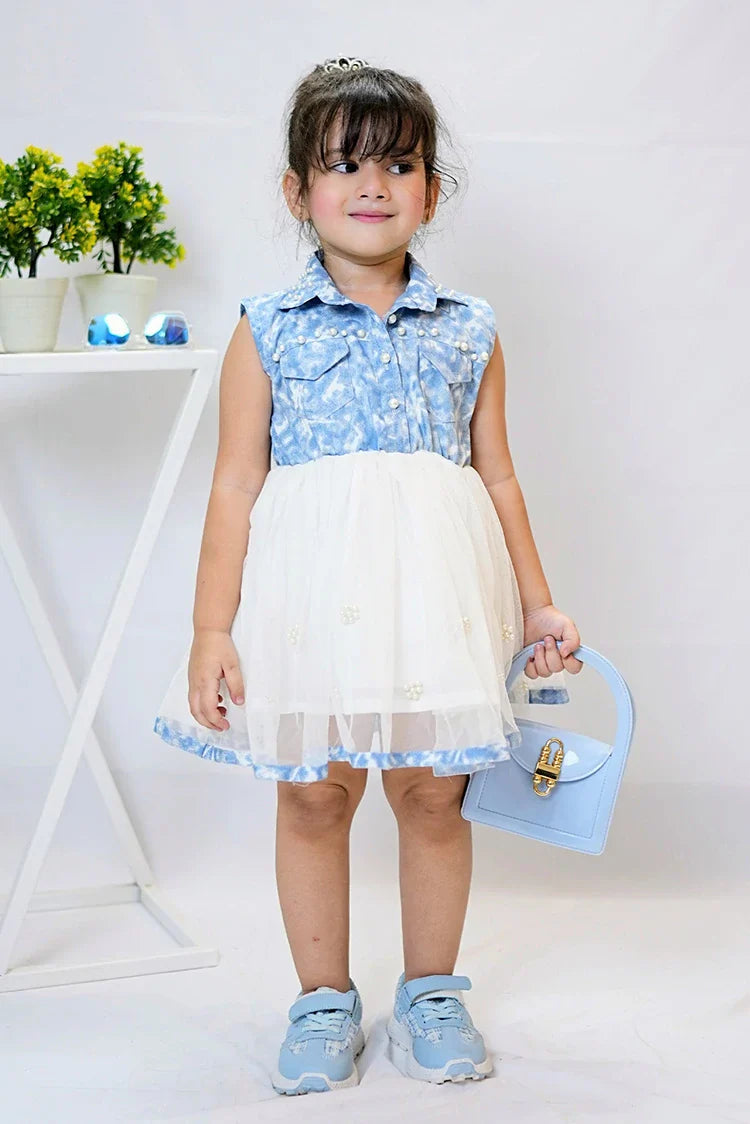 Picture of Modest - Fairy Bloom - Denim Pearl - Available at Raja Sahib