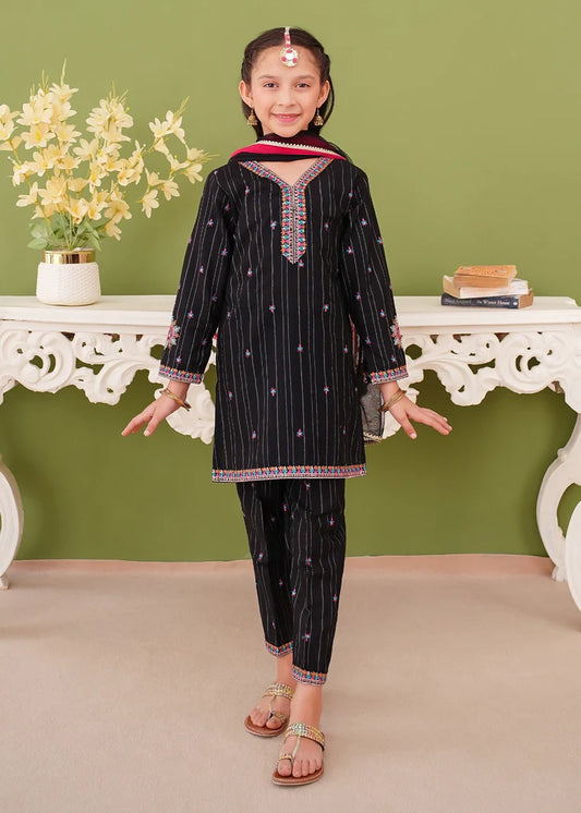 Modest - 3 Piece Khaddar Embroidered Black Suit