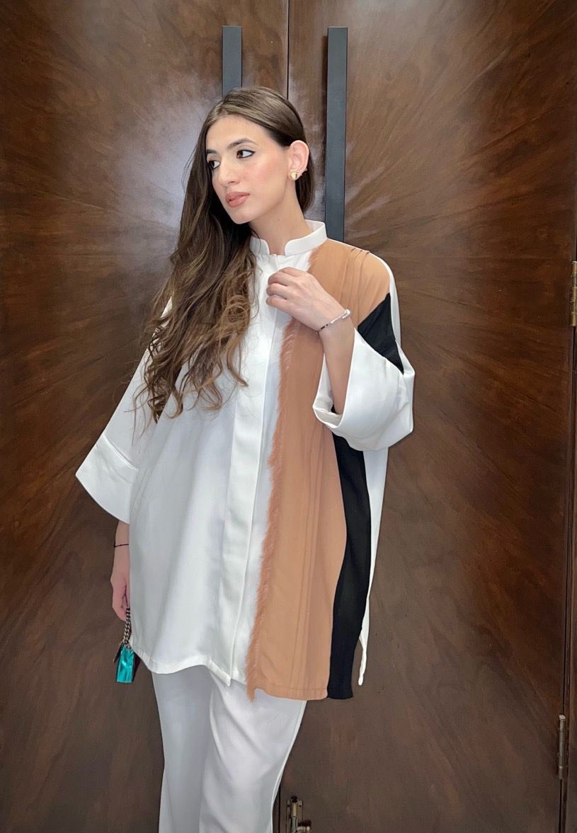 Picture of Manahils - Neutral Fringes White - Available at Raja Sahib