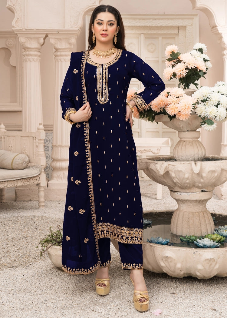 Picture of Abaan Zohan - Ada - Navy Blue - 3 Piece - Available at Raja Sahib