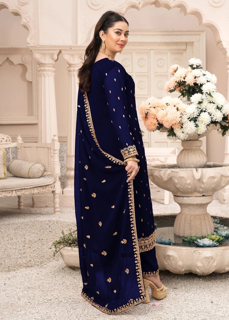 Picture of Abaan Zohan - Ada - Navy Blue - 3 Piece - Available at Raja Sahib