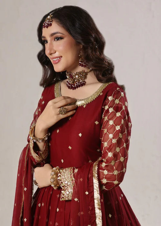 Abaan Zohan - Bahar - Maroon - 3 Piece