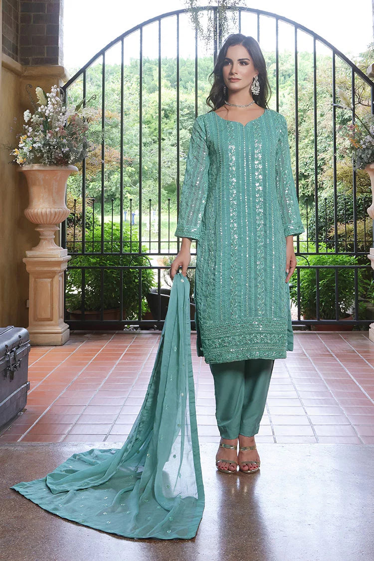 Picture of Abaan Zohan - Chandni - Light Cyan - 3 Piece - Available at Raja Sahib