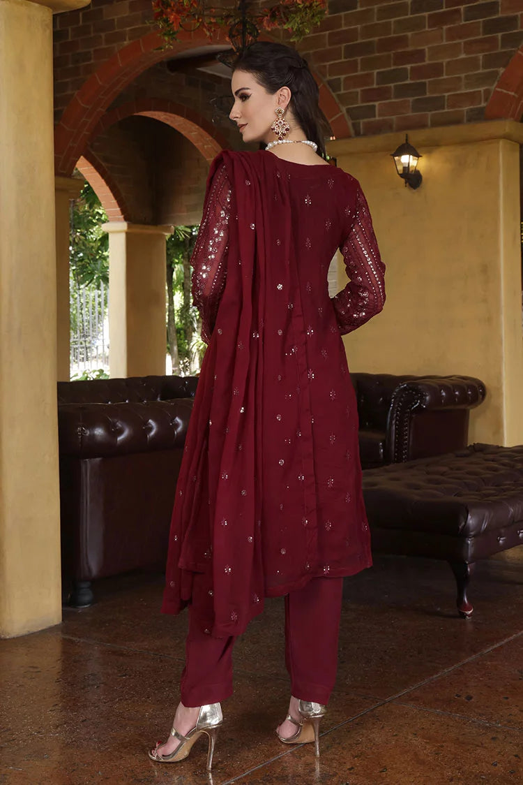 Picture of Abaan Zohan - Chandni - Maroon - 3 Piece - Available at Raja Sahib