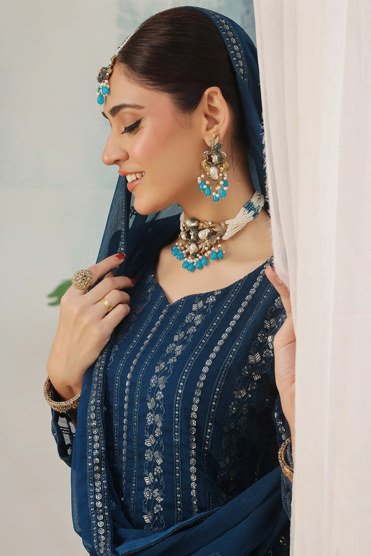 Picture of Abaan Zohan - Chandni - Peacock - 3 Piece - Available at Raja Sahib