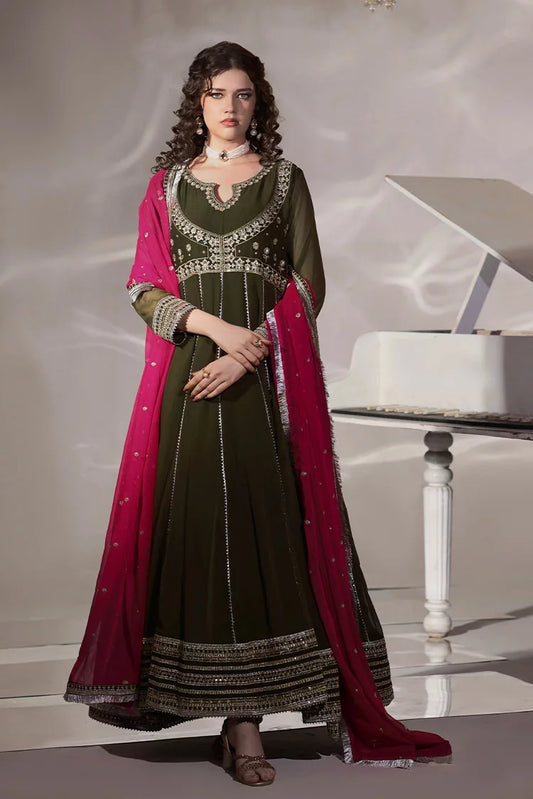 Abaan Zohan - Hooriya - Dark Olive - 3 Piece