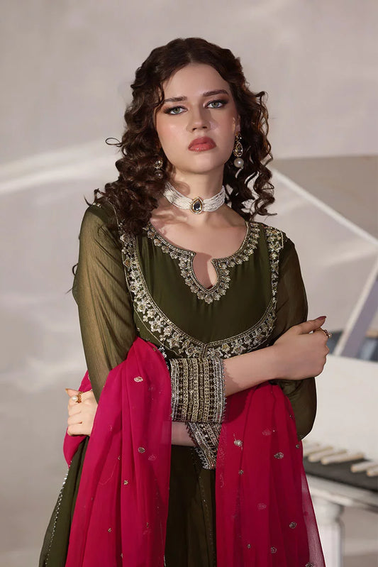 Abaan Zohan - Hooriya - Dark Olive - 3 Piece