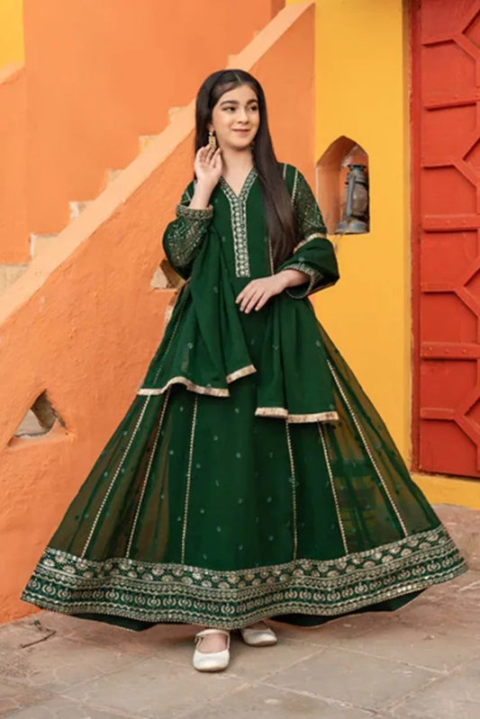 Picture of Abaan Zohan - Kashish - Kids Kaai Green - 3 Piece - Available at Raja Sahib