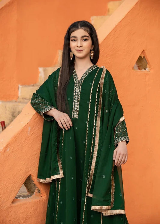 Picture of Abaan Zohan - Kashish - Kids Kaai Green - 3 Piece - Available at Raja Sahib
