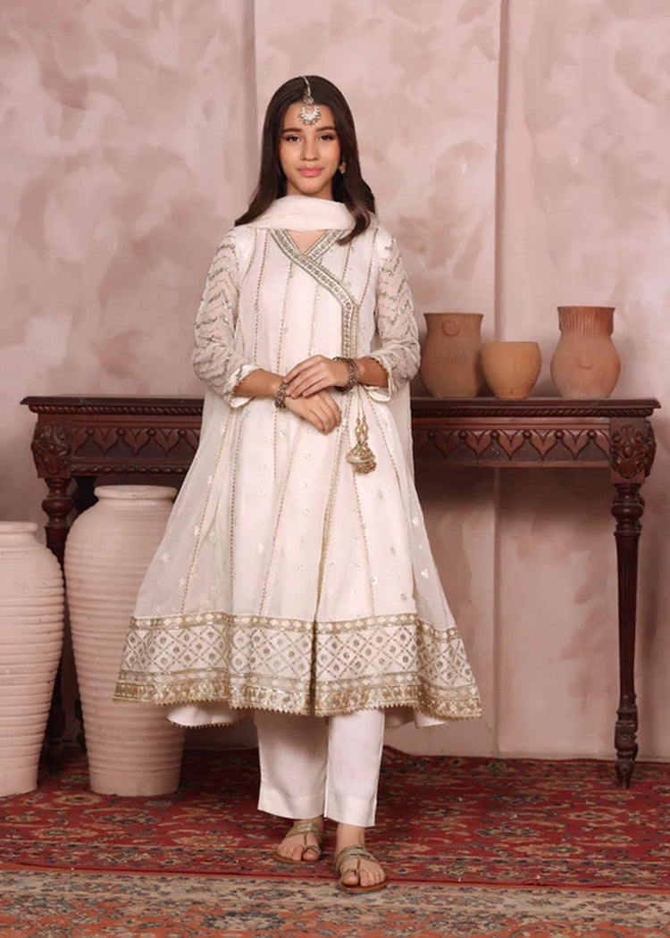 Picture of Abaan Zohan - Nayaab - Kids Off white - 3 Piece - Available at Raja Sahib