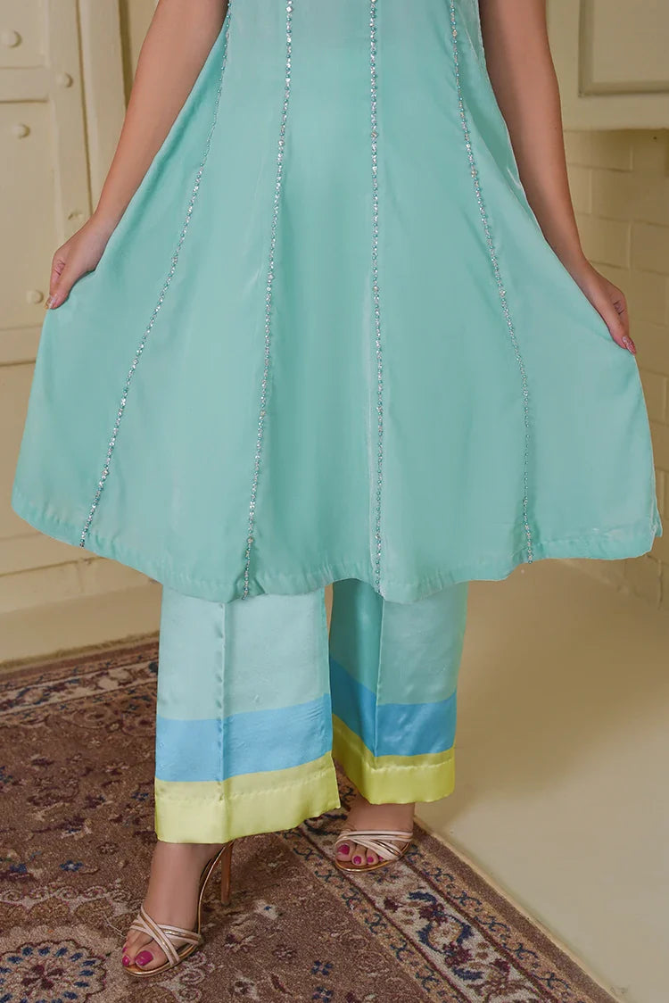 Picture of Amber Imran - Velvet Edition - Aqua - Available at Raja Sahib