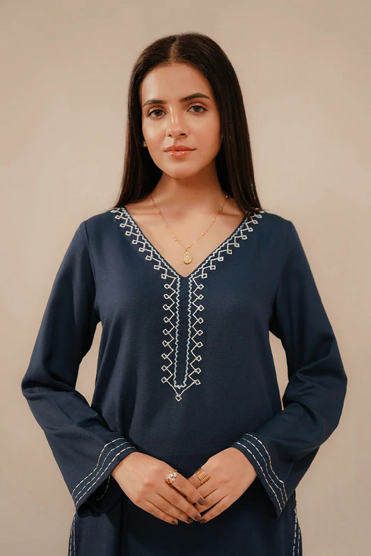 Picture of Divinely Crafted - Zyra Embroidered Co-Ords '25 - Indigo - Available at Raja Sahib