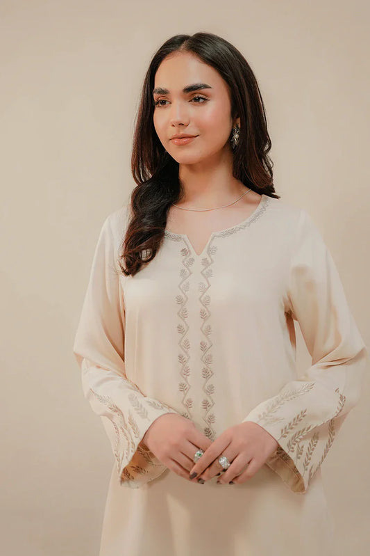 Picture of Divinely Crafted - Zyra Embroidered Co-Ords '25 - Ivory White - Available at Raja Sahib