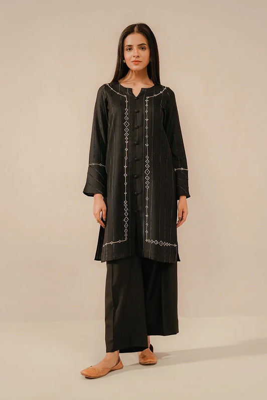 Picture of Divinely Crafted - Zyra Embroidered Co-Ords '25 - Muse Black - Available at Raja Sahib