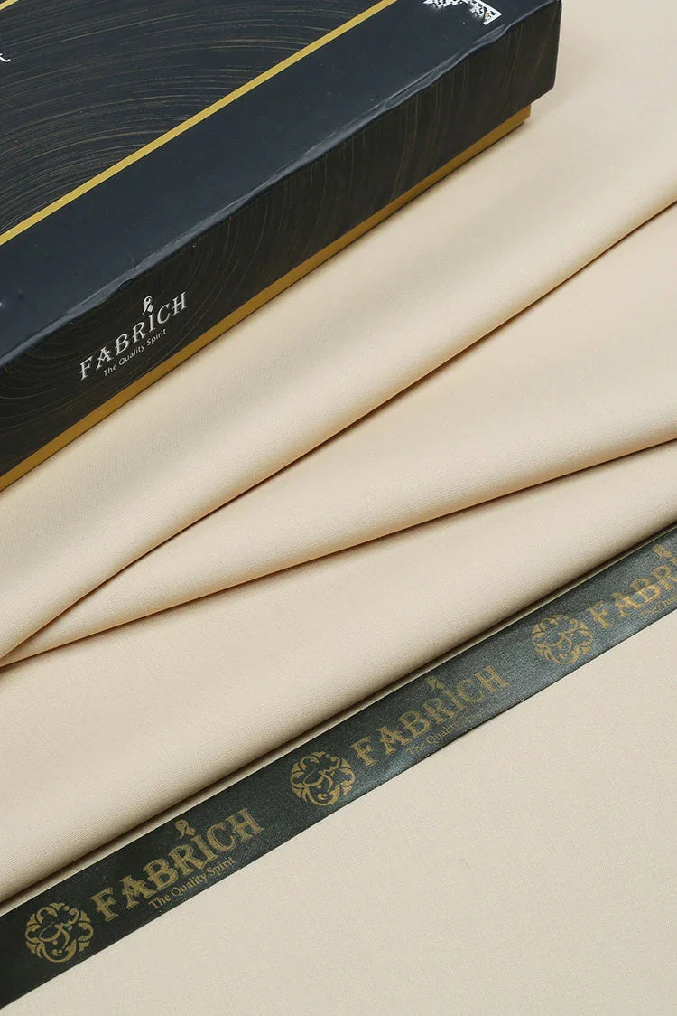 Picture of Fabrich - Unstitch Atlantis Wash & Wear Kameez Shalwar Fabric - Beige - Available at Raja Sahib