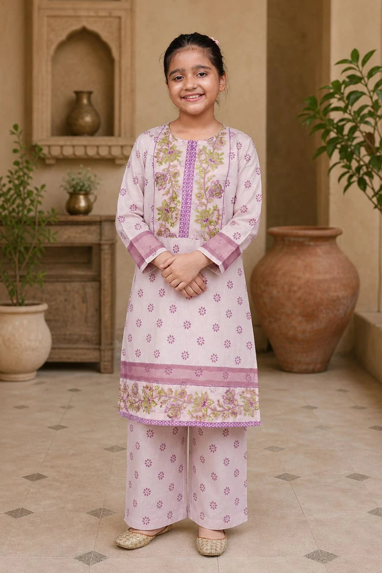 Picture of Abar - Chaoo - 2 Piece - Mauve Floral - Available at Raja Sahib