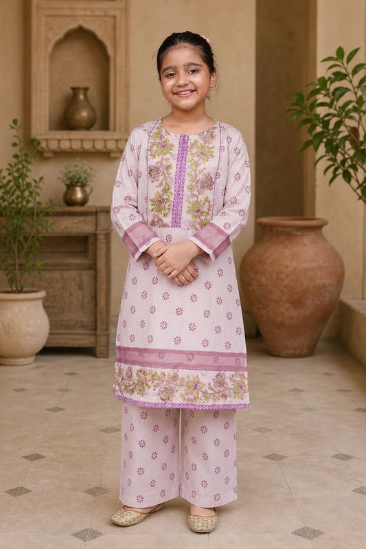 Picture of Abar - Chaoo - 2 Piece - Mauve Floral - Available at Raja Sahib