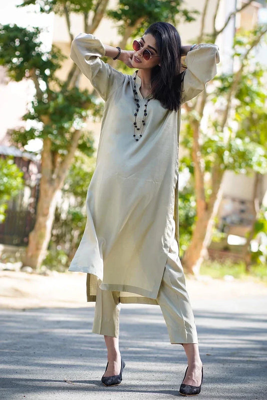 Picture of Zauk - 2 Piece - Beige - Available at Raja Sahib