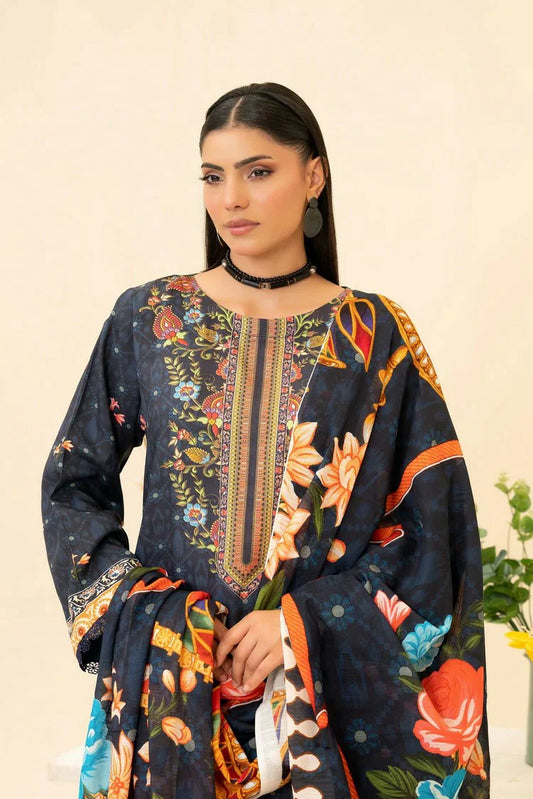 Picture of Lala - Lala Vintage Viscose Bana Dora Collection Vol 1 - LS-0411-Royal Depth - Unstitched - Available at Raja Sahib