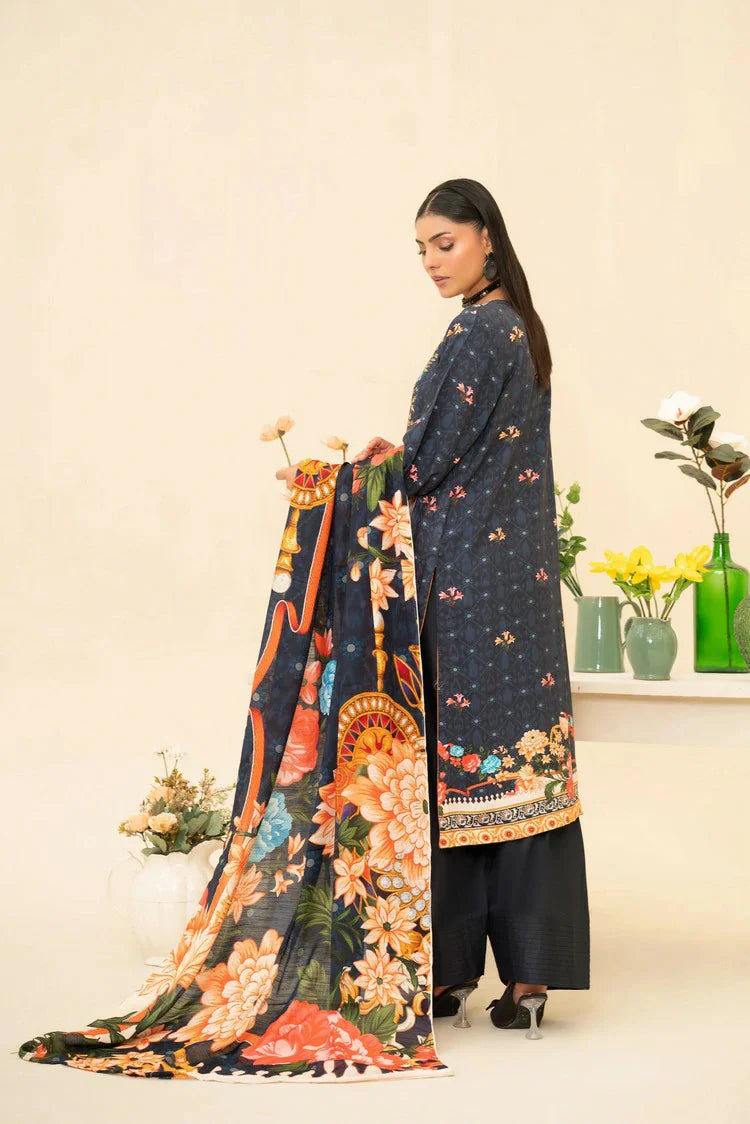 Picture of Lala - Lala Vintage Viscose Bana Dora Collection Vol 1 - LS-0411-Royal Depth - Unstitched - Available at Raja Sahib