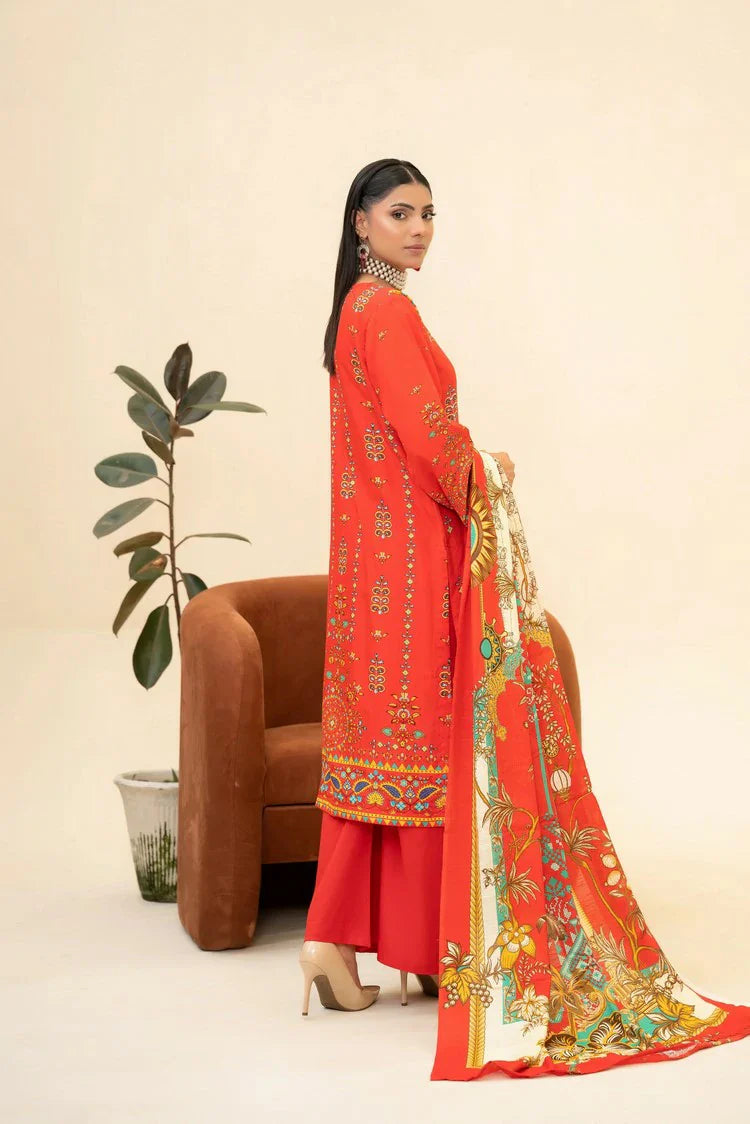 Picture of Lala - Lala Vintage Viscose Bana Dora Collection Vol 1 - LS-0412-Ruby Glow - Unstitched - Available at Raja Sahib