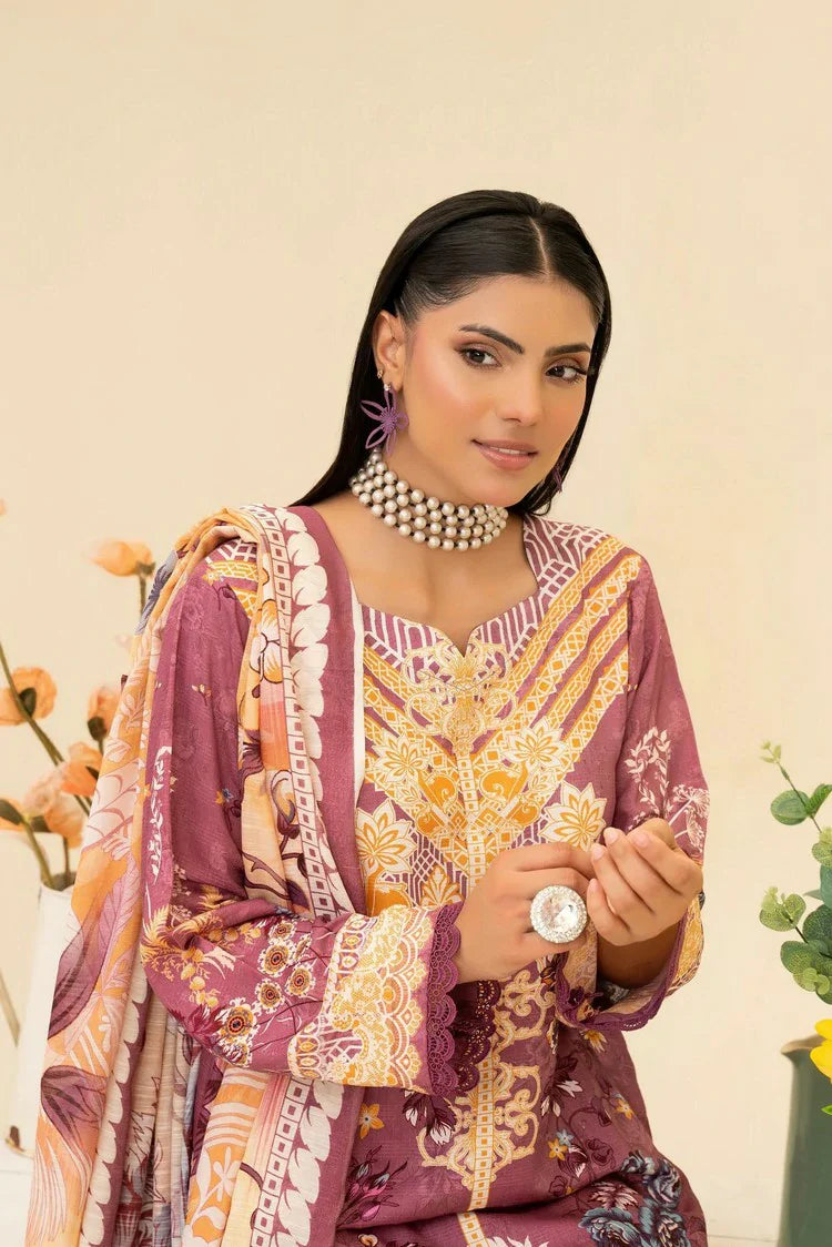 Picture of Lala - Lala Vintage Viscose Bana Dora Collection Vol 1 - LS-0414-Mauve Muse - Unstitched - Available at Raja Sahib