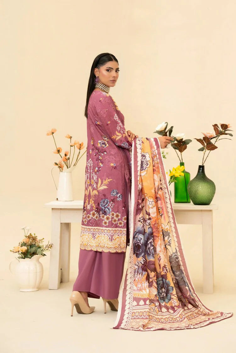 Picture of Lala - Lala Vintage Viscose Bana Dora Collection Vol 1 - LS-0414-Mauve Muse - Unstitched - Available at Raja Sahib