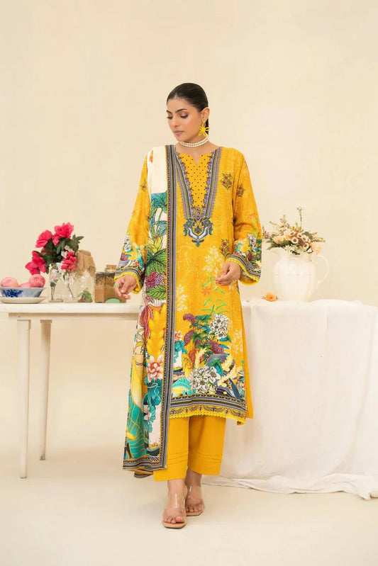 Picture of Lala - Lala Vintage Viscose Bana Dora Collection Vol 1 - LS-0416-Golden Hour - Unstitched - Available at Raja Sahib