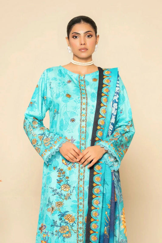 Picture of Lala - Lala Vintage Viscose Bana Dora Collection Vol 1 - LS-0417-Crystal Cove - Unstitched - Available at Raja Sahib