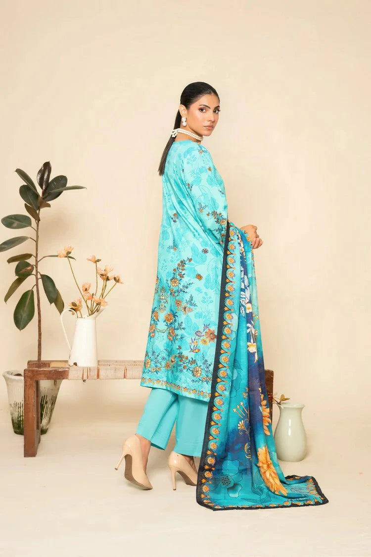 Picture of Lala - Lala Vintage Viscose Bana Dora Collection Vol 1 - LS-0417-Crystal Cove - Unstitched - Available at Raja Sahib