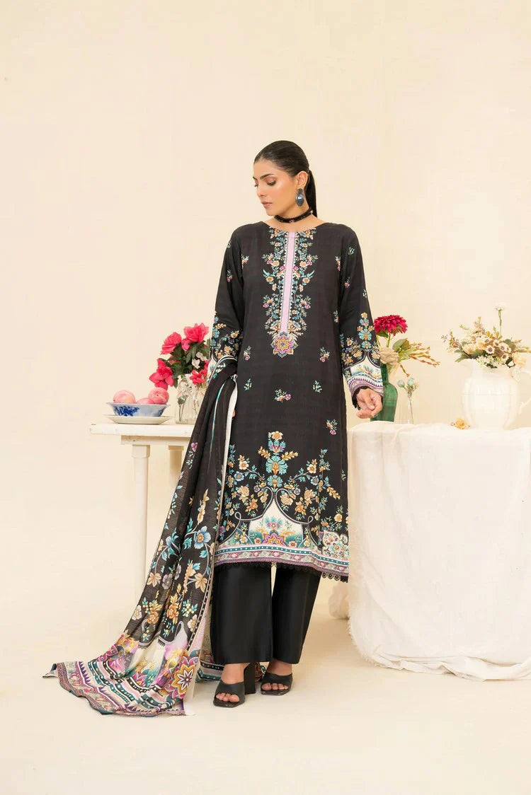 Picture of Lala - Lala Vintage Viscose Bana Dora Collection Vol 1 - LS-0418-Nightfall Elegance - Unstitched - Available at Raja Sahib