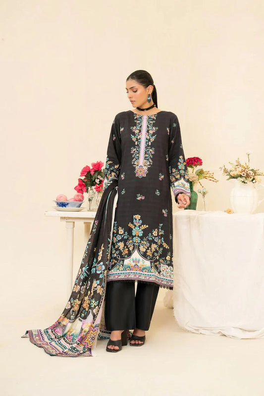 Picture of Lala - Lala Vintage Viscose Bana Dora Collection Vol 1 - LS-0418-Nightfall Elegance - Unstitched - Available at Raja Sahib