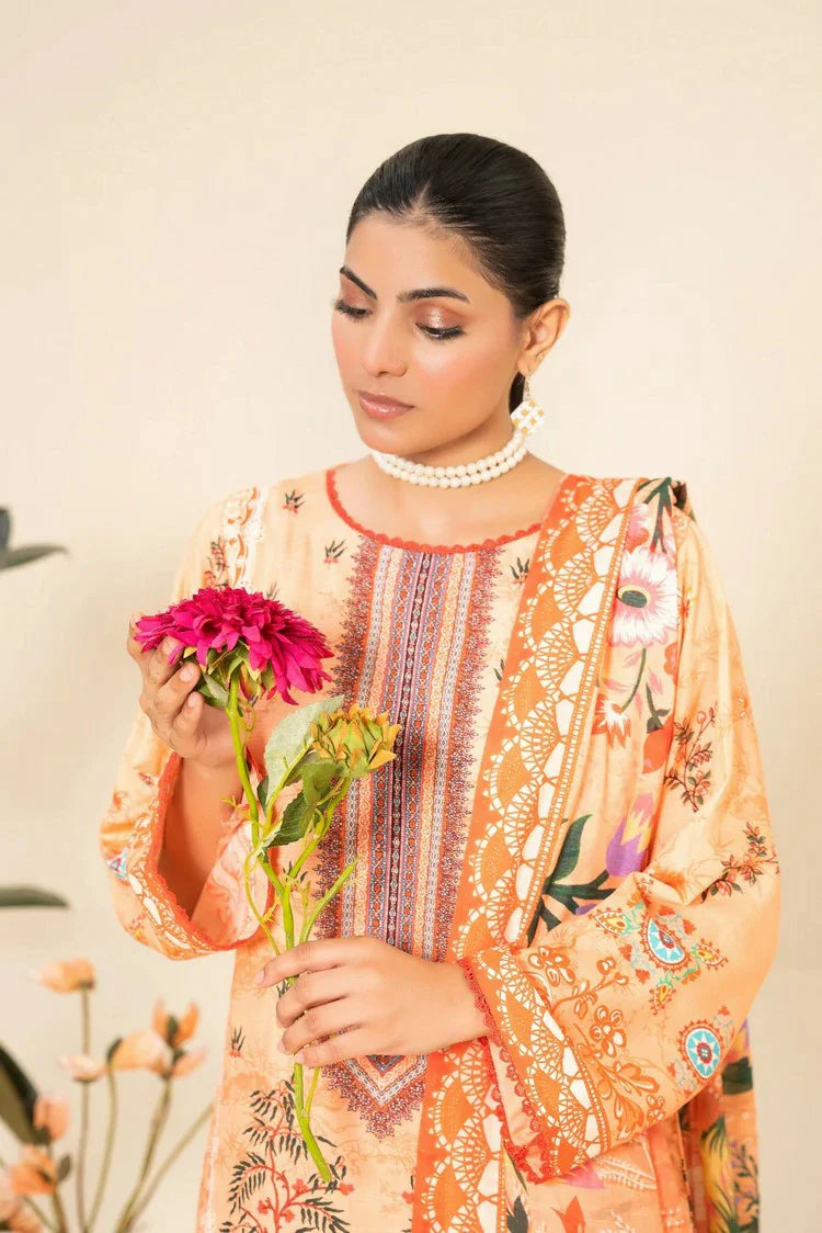 Picture of Lala - Lala Vintage Viscose Bana Dora Collection Vol 1 - LS-0419-Flamingo Veil - Unstitched - Available at Raja Sahib