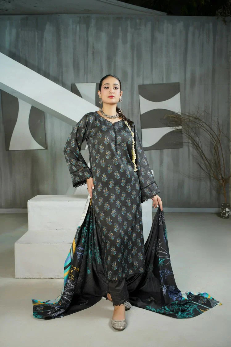 Picture of Lala - Sana Samia Winter Slub Collection Vol 1 - LS-0421-Shadow Slate - Unstitched - Available at Raja Sahib