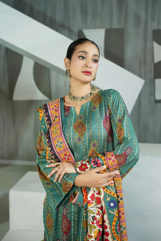 Picture of Lala - Sana Samia Winter Slub Collection Vol 1 - LS-0424-Muted Fern - Unstitched - Available at Raja Sahib