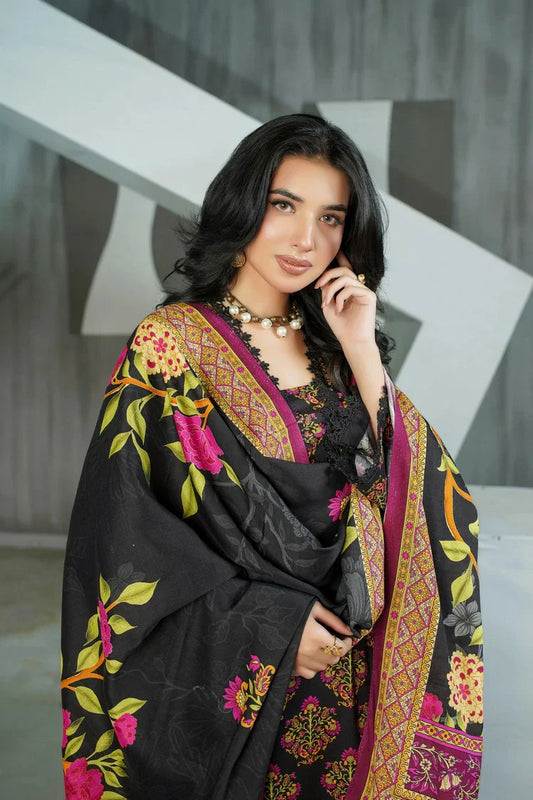 Picture of Lala - Sana Samia Winter Slub Collection Vol 1 - LS-0425-Black Ember - Unstitched - Available at Raja Sahib