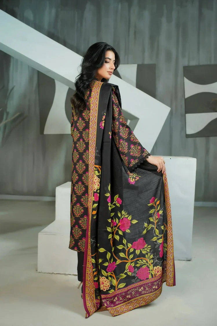 Picture of Lala - Sana Samia Winter Slub Collection Vol 1 - LS-0425-Black Ember - Unstitched - Available at Raja Sahib