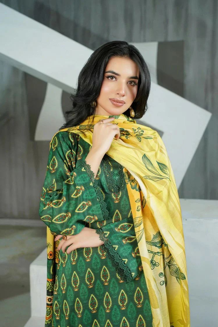 Picture of Lala - Sana Samia Winter Slub Collection Vol 1 - LS-0428-Jade Mist - Unstitched - Available at Raja Sahib