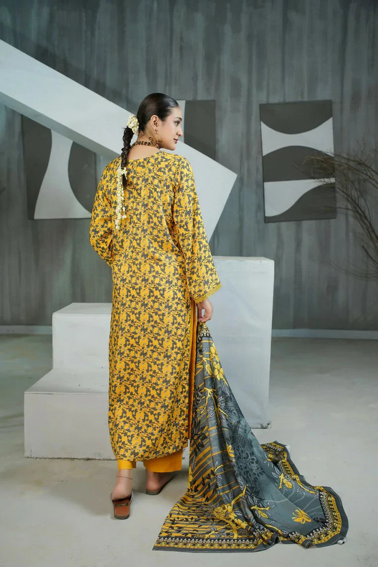 Picture of Lala - Sana Samia Winter Slub Collection Vol 1 - LS-0429-Honey Slate - Unstitched - Available at Raja Sahib