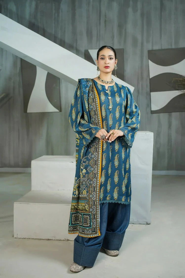 Picture of Lala - Sana Samia Winter Slub Collection Vol 1 - LS-0430-Stone Gleam - Unstitched - Available at Raja Sahib