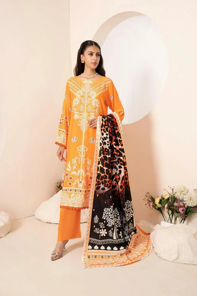 Picture of Lala - Mahee Doria Linen Collection Vol 1 - LS-0402-Amber Blaze - Unstitched - Available at Raja Sahib
