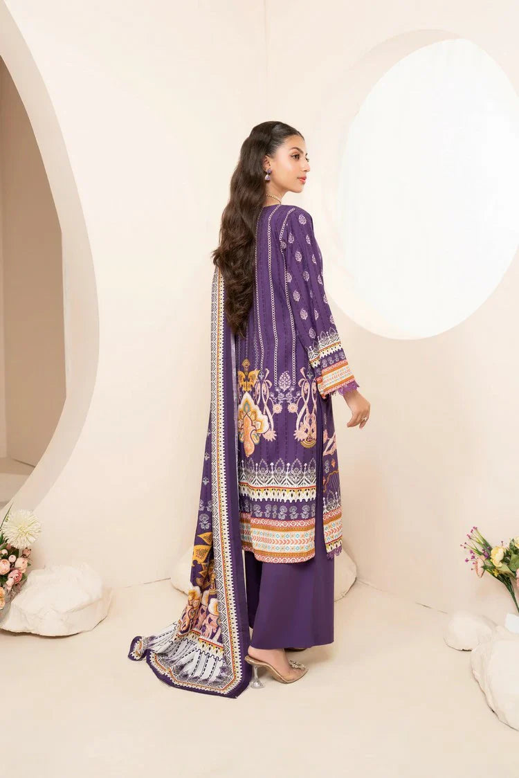Picture of Lala - Mahee Doria Linen Collection Vol 1 - LS-0403-Imperial Violet - Unstitched - Available at Raja Sahib