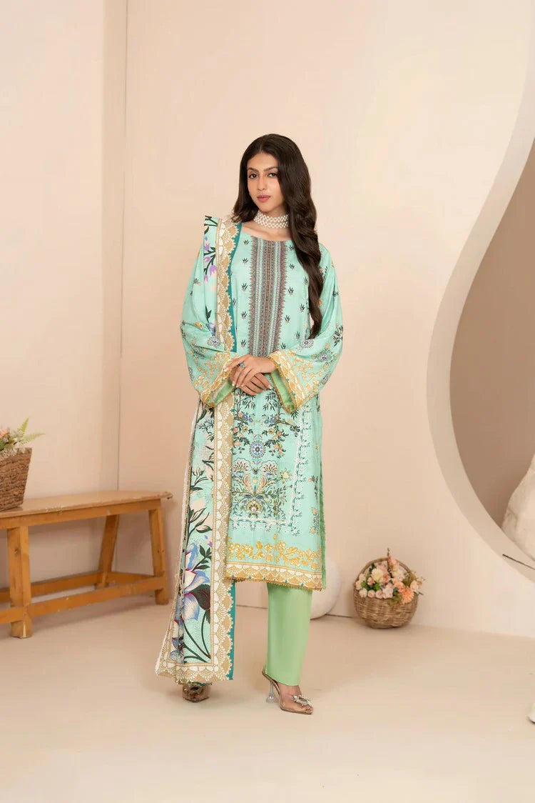 Picture of Lala - Mahee Doria Linen Collection Vol 1 - LS-0409-Marine Aura - Unstitched - Available at Raja Sahib