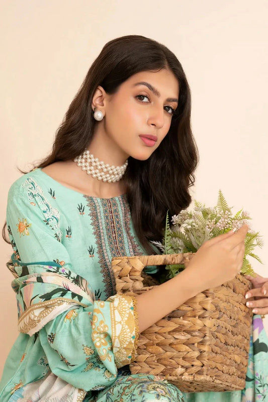 Picture of Lala - Mahee Doria Linen Collection Vol 1 - LS-0409-Marine Aura - Unstitched - Available at Raja Sahib