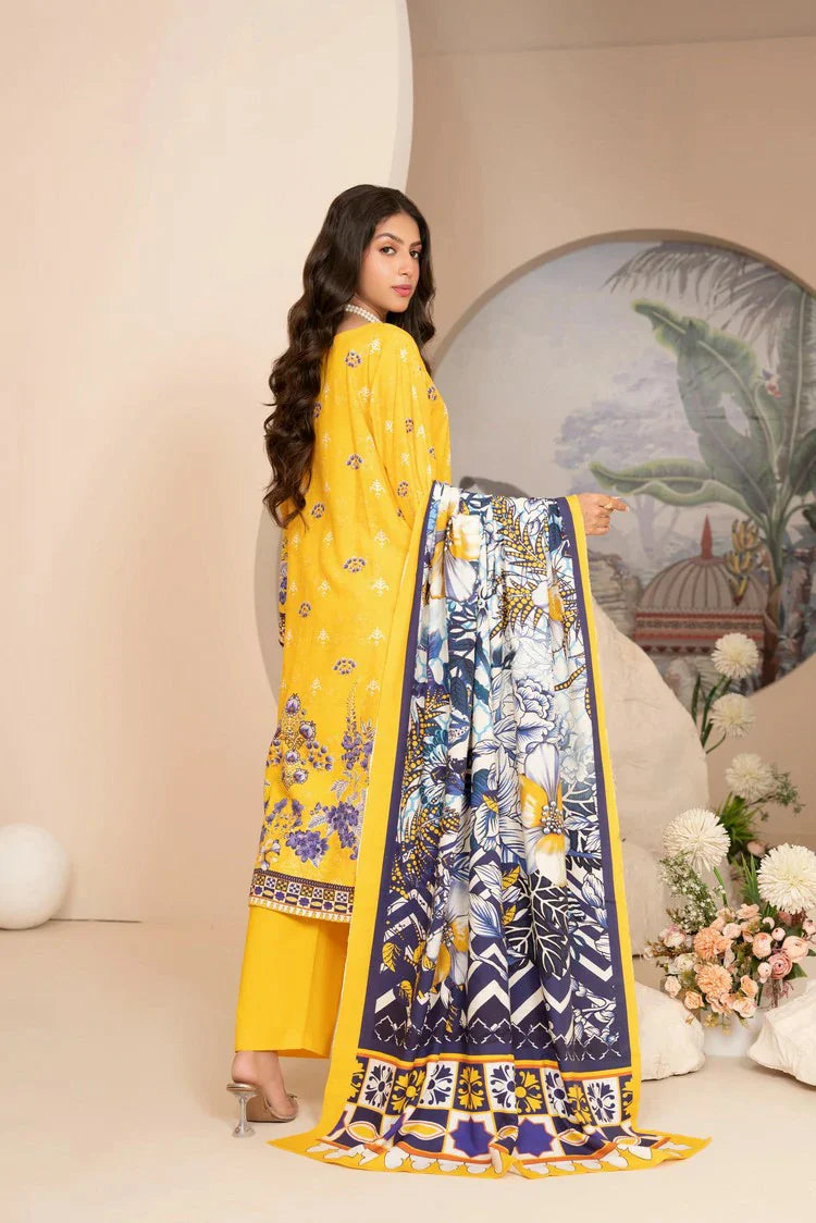 Picture of Lala - Mahee Doria Linen Collection Vol 1 - LS-0410-Golden Navy - Unstitched - Available at Raja Sahib