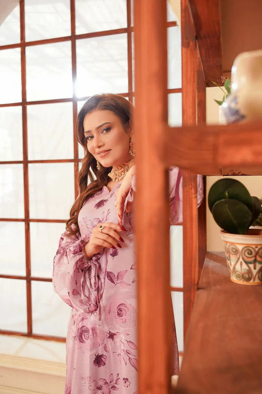 Picture of Lala - Sana Samia 2PC Winter Elegant Rod Collection - LS-0432-Mystic Amethyst - Unstitched - Available at Raja Sahib