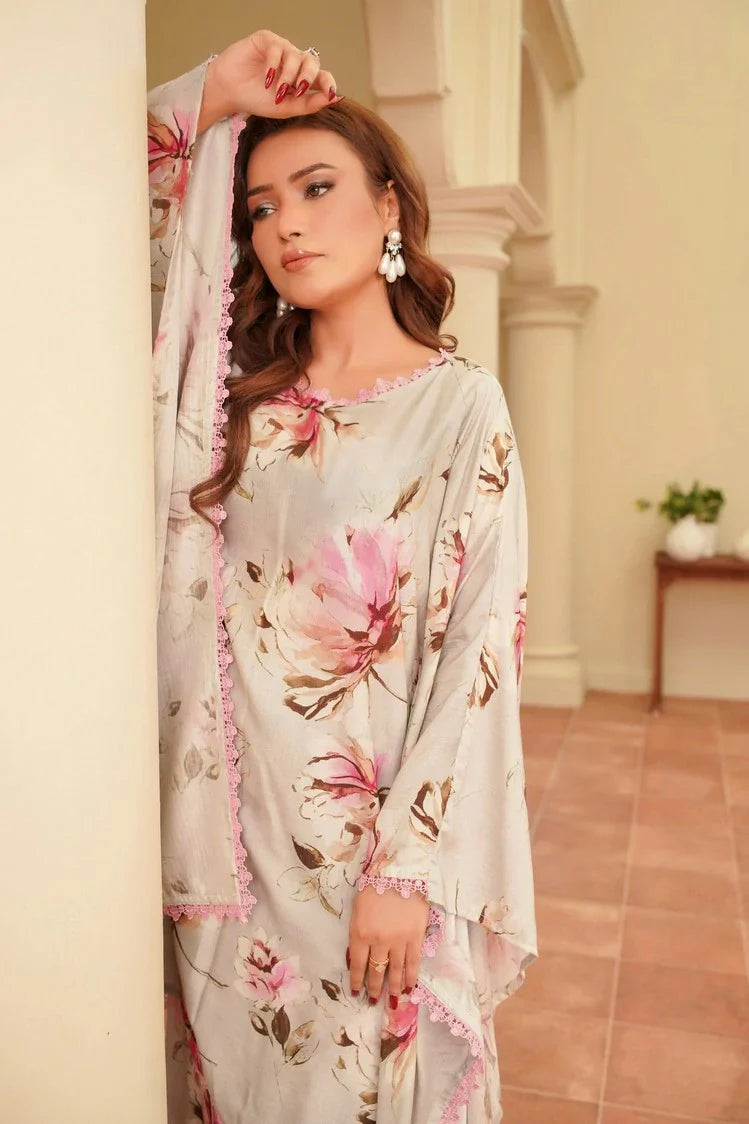 Picture of Lala - Sana Samia 2PC Winter Elegant Rod Collection - LS-0440-Ashen Blossom - Unstitched - Available at Raja Sahib