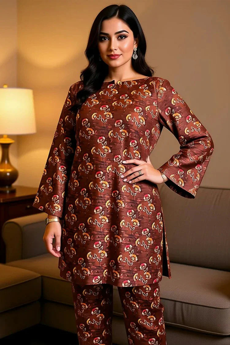 Picture of Lala - Blossom 2PC Linen Bana Dora Collection - LS-0398-Maple Dusk - Unstitched - Available at Raja Sahib