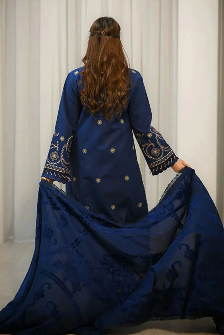 Picture of Nawaz Fabrics - Libaas Exclusive Winter Collection - LNF-70 BLUE - Unstitched - Available at Raja Sahib